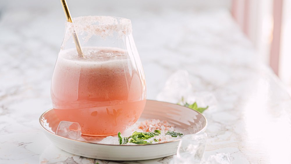 Salted pink watermelon lemonade