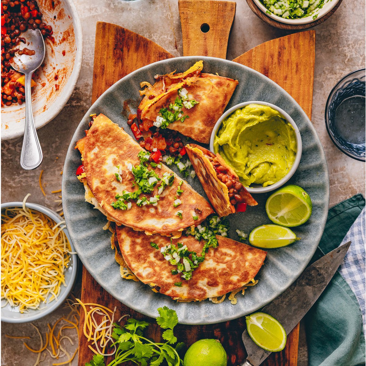 Smoky lentil and sweet potato fried tacos