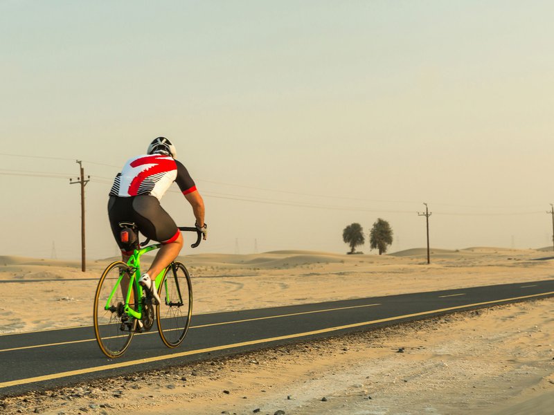 Cyclists get underway during the Spinneys Dubai 92