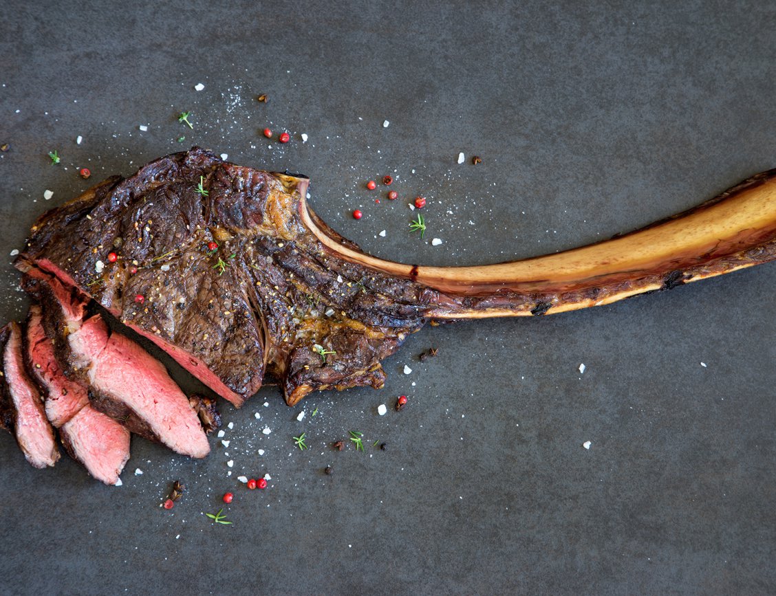 The show-stopping tomahawk steak is available at Spinneys